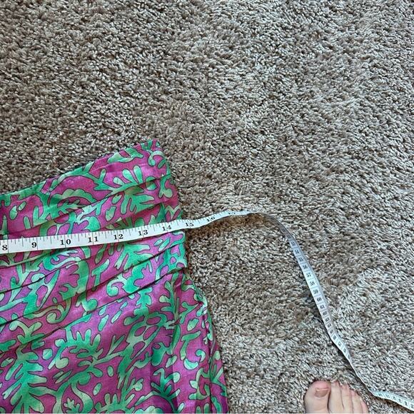 Pure Silk Handmade Green and Purple Top and Pants Set Medium - Picture 9 of 13